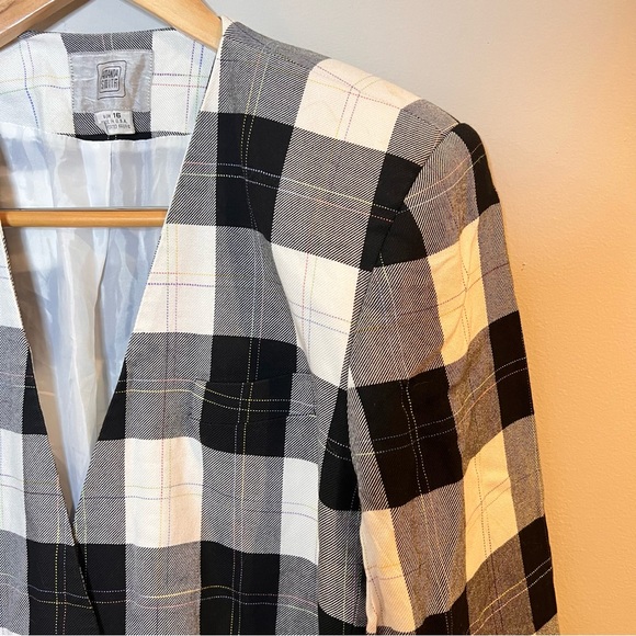 VINTAGE | Amanda Smith plaid boxy oversized double breasted blazer - Picture 3 of 10